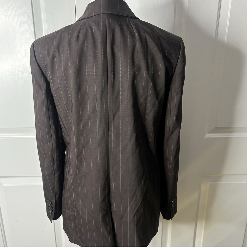 J.Crew Collection classic blazer in brown pinstripe wool blend (size 2) - Picture 4 of 7